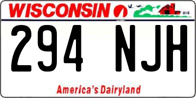 WI license plate 294NJH