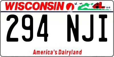 WI license plate 294NJI