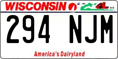 WI license plate 294NJM
