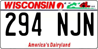 WI license plate 294NJN