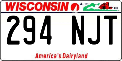 WI license plate 294NJT