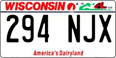 WI license plate 294NJX
