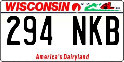 WI license plate 294NKB
