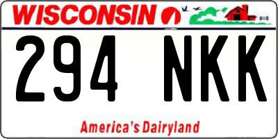WI license plate 294NKK