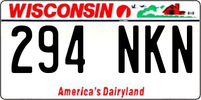 WI license plate 294NKN