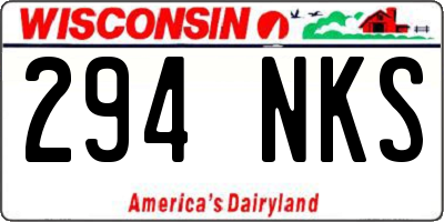 WI license plate 294NKS