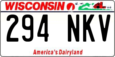 WI license plate 294NKV