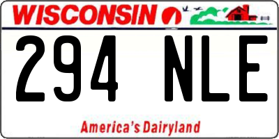 WI license plate 294NLE
