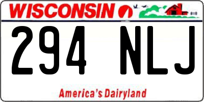 WI license plate 294NLJ