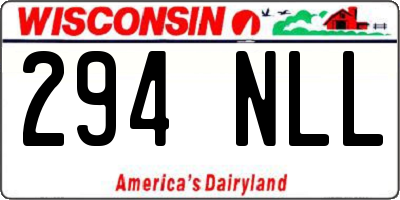 WI license plate 294NLL