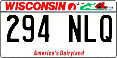 WI license plate 294NLQ
