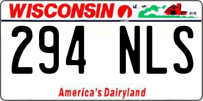WI license plate 294NLS