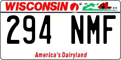WI license plate 294NMF