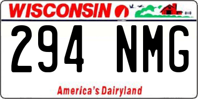 WI license plate 294NMG