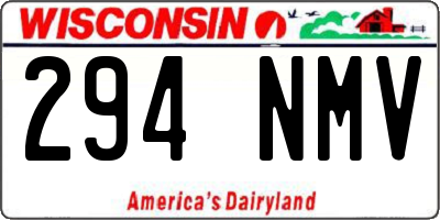 WI license plate 294NMV