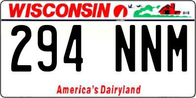 WI license plate 294NNM