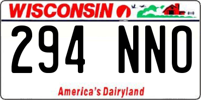 WI license plate 294NNO
