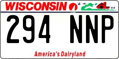 WI license plate 294NNP