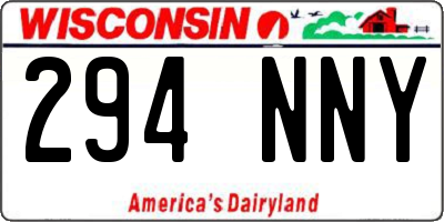 WI license plate 294NNY