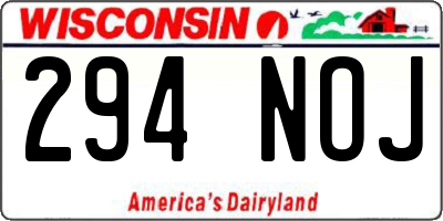 WI license plate 294NOJ