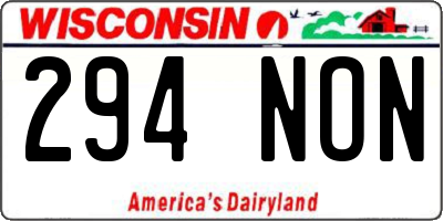 WI license plate 294NON
