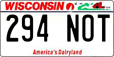 WI license plate 294NOT