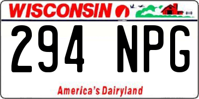 WI license plate 294NPG