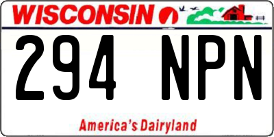 WI license plate 294NPN