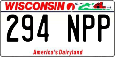 WI license plate 294NPP