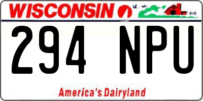 WI license plate 294NPU