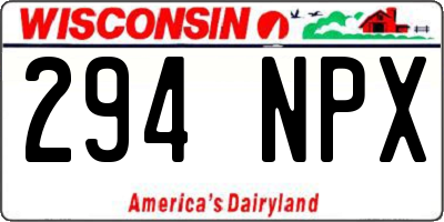 WI license plate 294NPX