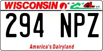 WI license plate 294NPZ
