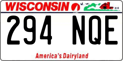 WI license plate 294NQE