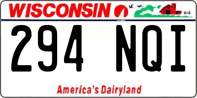WI license plate 294NQI