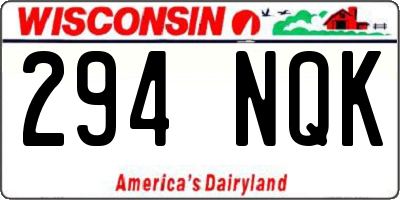 WI license plate 294NQK