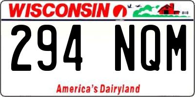 WI license plate 294NQM