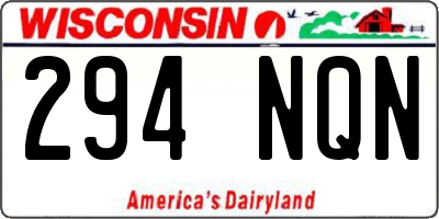 WI license plate 294NQN