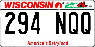 WI license plate 294NQQ