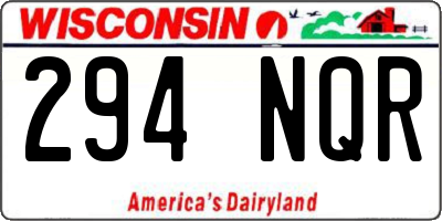 WI license plate 294NQR