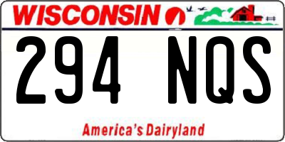 WI license plate 294NQS