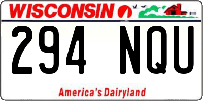 WI license plate 294NQU