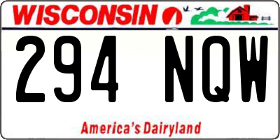 WI license plate 294NQW