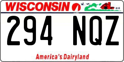 WI license plate 294NQZ