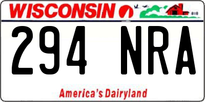 WI license plate 294NRA