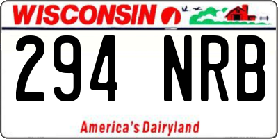 WI license plate 294NRB