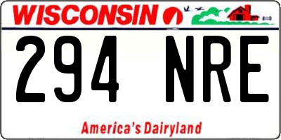 WI license plate 294NRE