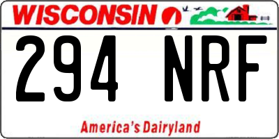 WI license plate 294NRF