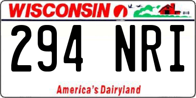 WI license plate 294NRI