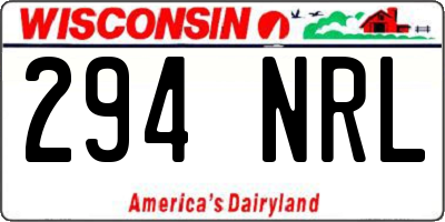WI license plate 294NRL