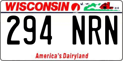 WI license plate 294NRN